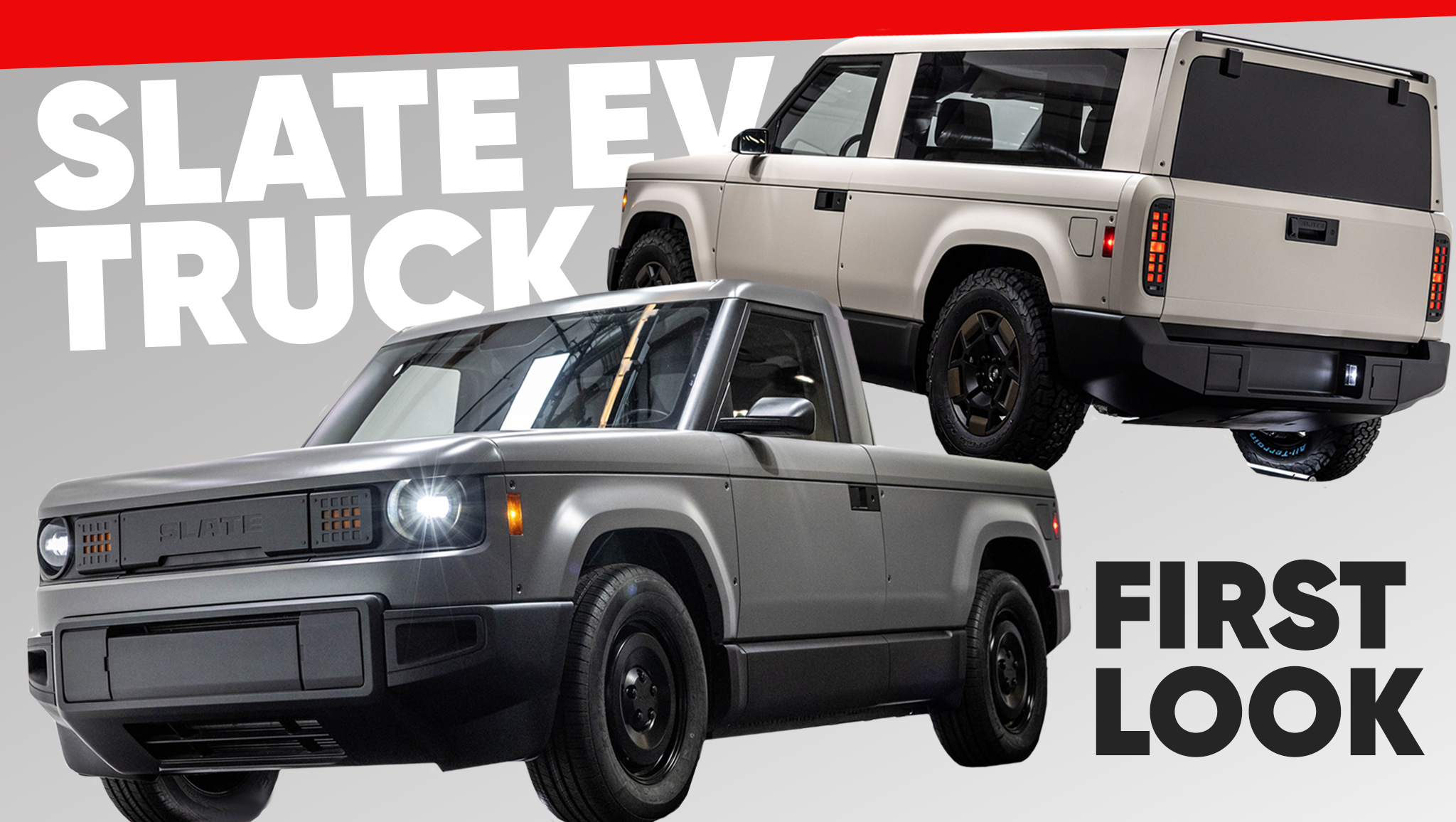Crank windows and no touchscreen—what? This tiny all-electric truck is ultra-inexpensive, but offers huge potential for customization and modification to suit your needs and preferences. You can even turn it into a five-seat SUV. Find out how in our First Look of the 2027 Slate Truck.